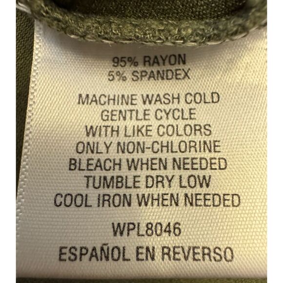 JM Collection Olive Green 3/4 Sleeve Top - Sz M - Picture 10 of 10